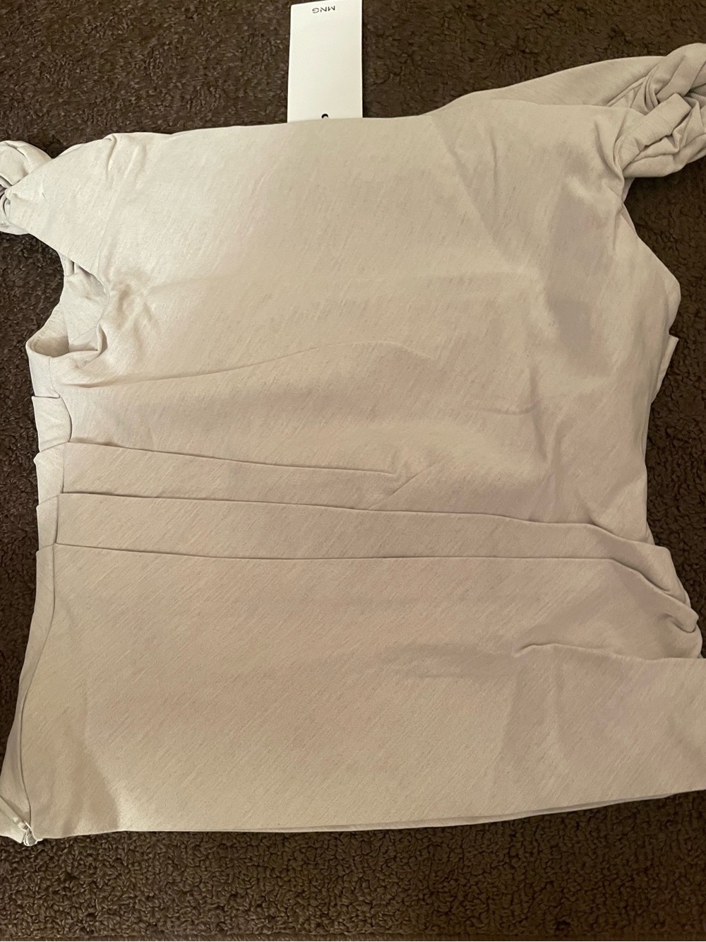 Mango Cream Off-Shoulder Ruched Top - Picture 2 of 8
